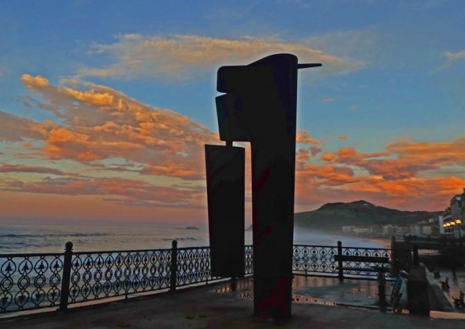 Contrapuesta de sol en Zarautz: foto en Zarautz