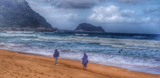 Día invernal: foto en Zarautz