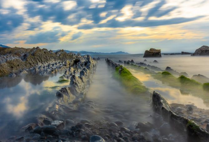 Mar de seda: foto en Zumaia