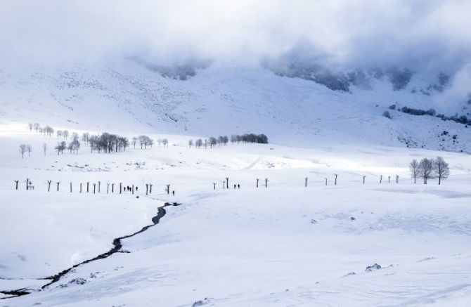 Nieve en la montaña: foto en Zegama