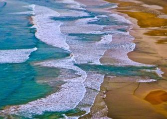 Orilla de la playa de Zarautz 