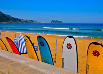 Tablas de surf en Zarautz 