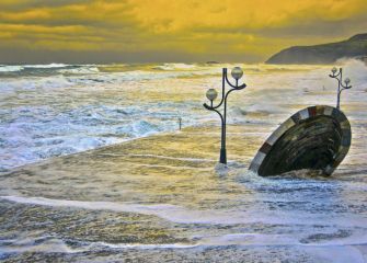 Temporal en la playa de Zarautz 