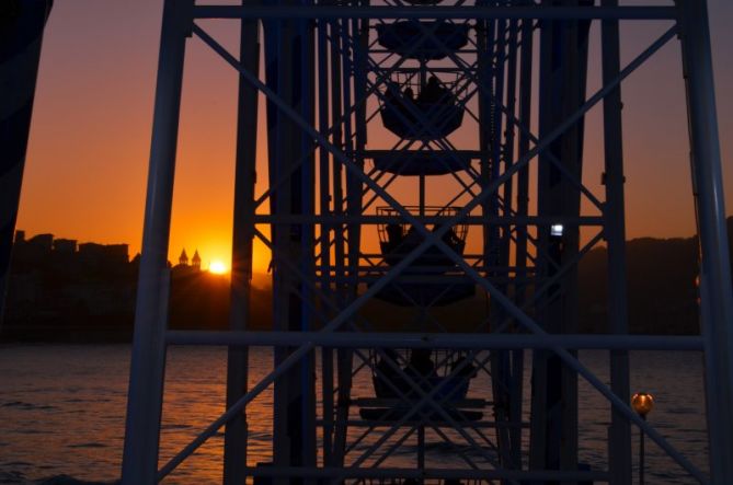 Noria al atardecer: foto en Donostia-San Sebastián